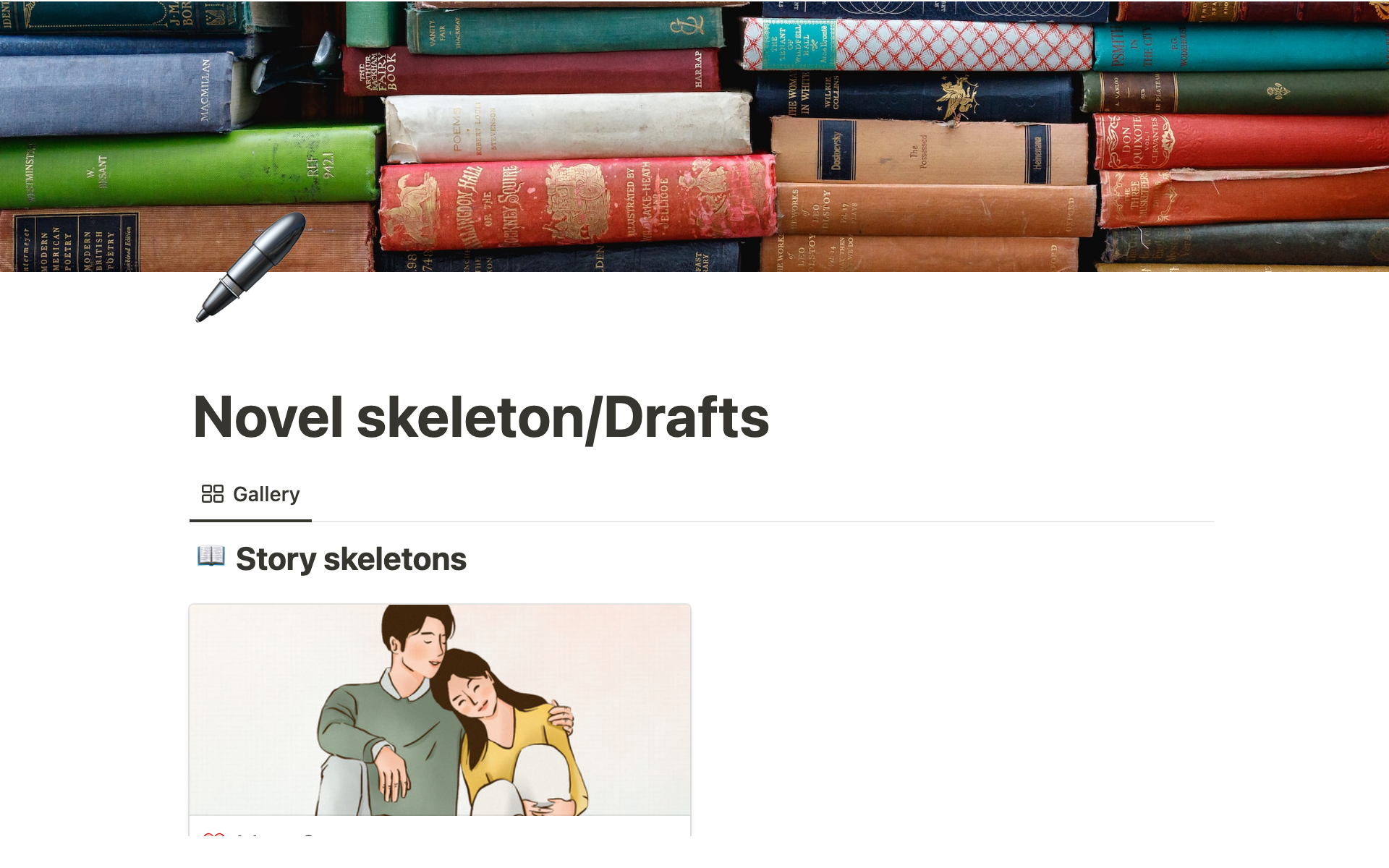 Creates skeleton for short stories/novels and stores them at one place.