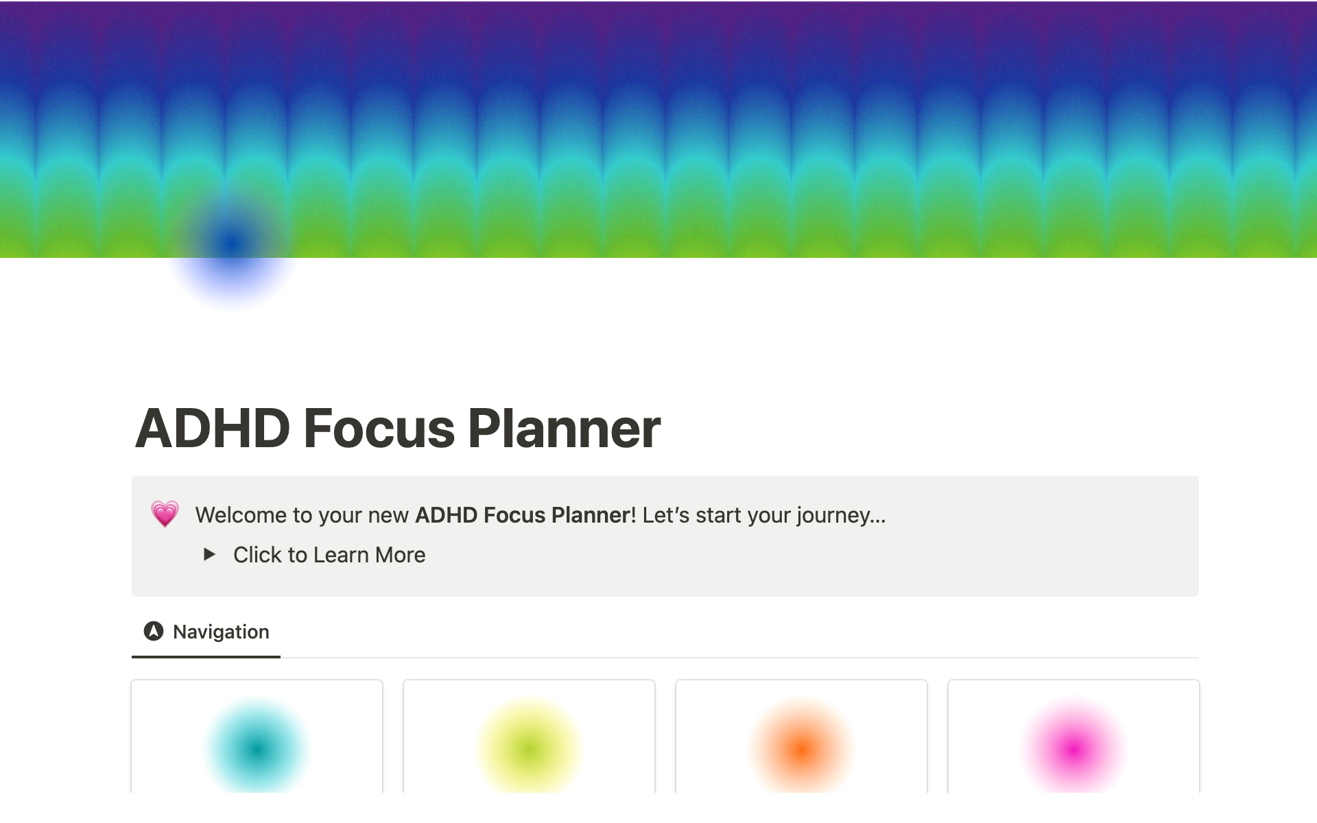 Aperçu du modèle de ADHD Focus Planner